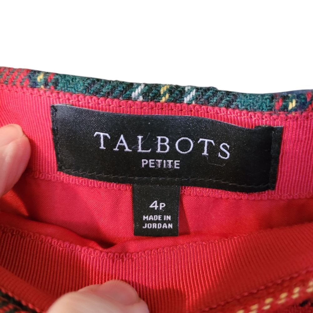 Talbots Tartan plaid wool blend A-line skirt - 4P. F76 - Picture 3 of 6